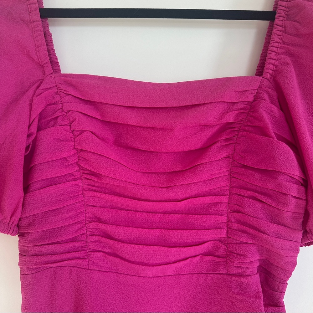 French Connection Pink Afina Inu Satin Midi Dress - Picture 5 of 6